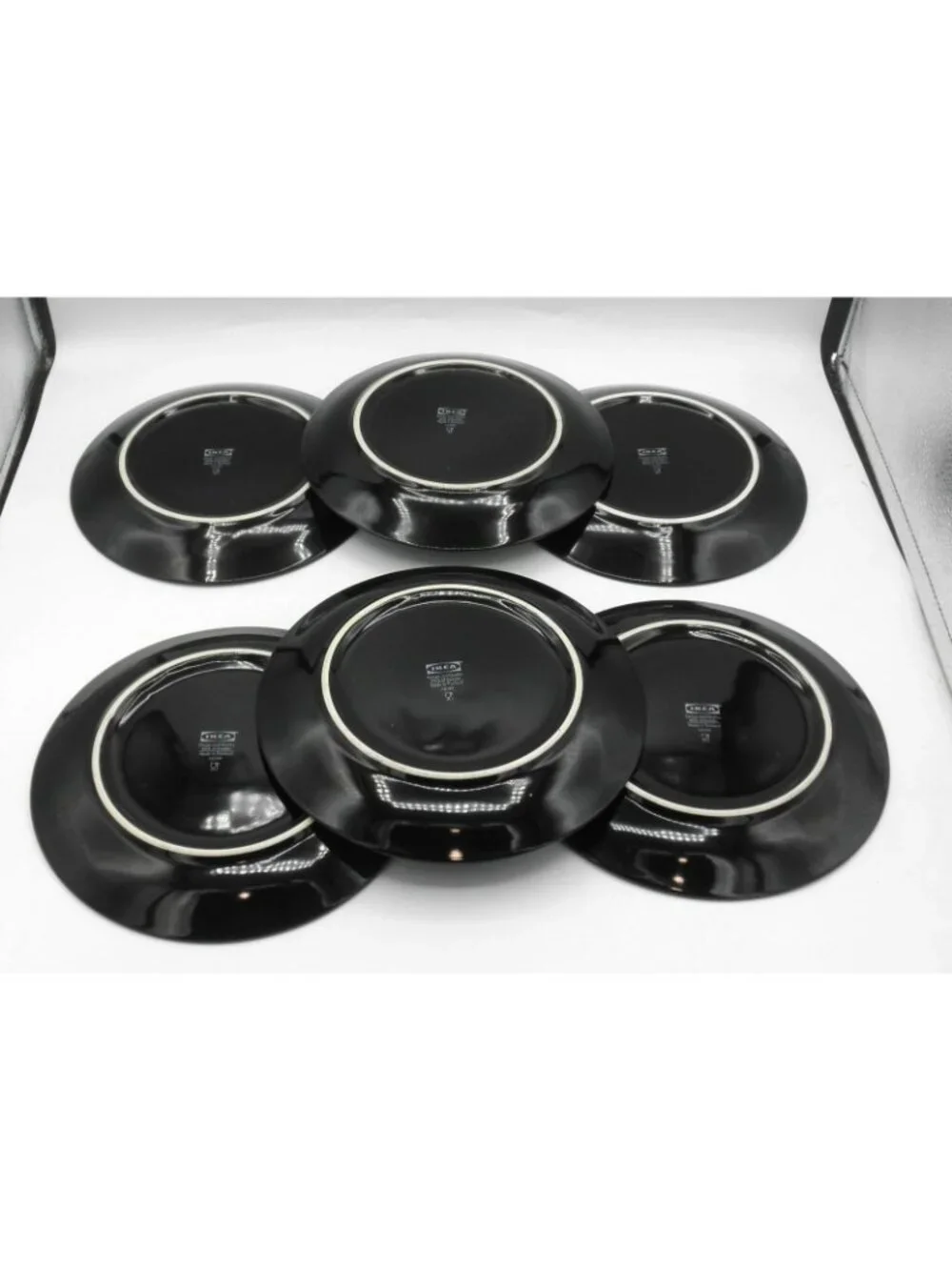 Fargrik  Glossy Black by IKEA 7-7/8 in. Salad Plates Set of 6 Pattern: IK FARBL